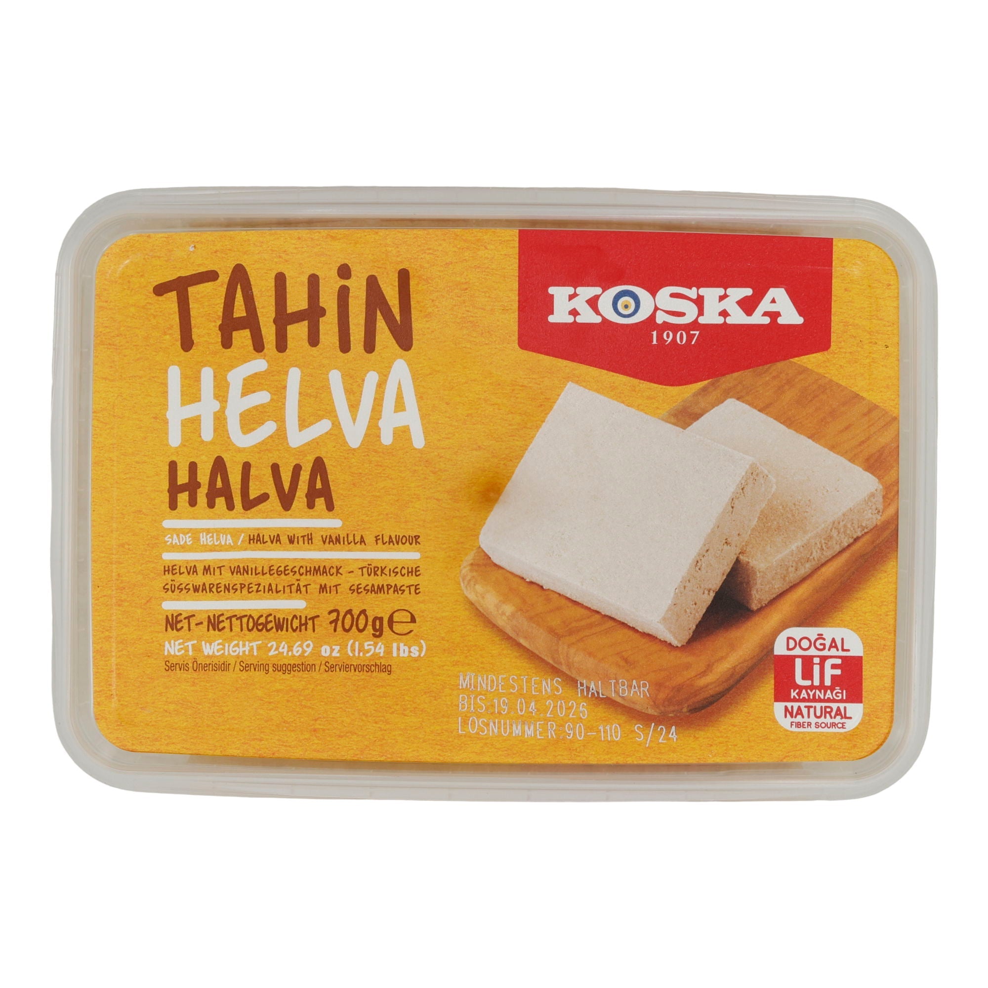 Sesampaste Koska Tahin Helva mit Vanille | Süßspeise | Traditionelle türkische Süßware | 700 g KOSKA
